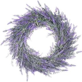 Artificial Wreath Door Trim Large Lavender Flocking Wreath Pendant Window Decoration