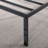 Queen size Sturdy Black Metal Platform Bed Frame with Headboard Attachments