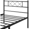 Twin Size Traditional Powder Coated Slatted Metal Platform Bed