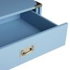 Modern 1-Drawer Bedroom Nightstand End Table in Blue Finish