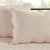 King Size 3 Piece Reversible Scalloped Edges Microfiber Quilt Set in Blush