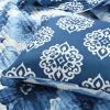 Full/Queen Blue Flowers Lightweight Polyester Microfiber Quilt Set