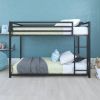 Twin over Twin size Modern Low Height Black Metal Bunk Bed