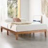 California King size Solid Wood Platform Bed Frame in Natural Wooden Finish