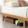 California King size Solid Wood Platform Bed Frame in Natural Wooden Finish