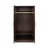 Bedroom Armoire Wardrobe Cabinet Closet with Hanging Rail in Brown Wood Finish