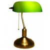 Antique Brass Bankers Lamp Desk Light Table Lamp with Green Glass Shade