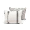 Full/Queen Black Off-White Cream Stripe Reversible Cotton 3-Piece Quilt Set