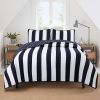 Full/Queen 3 Piece Navy Blue White Stars Stripes 100-Percent Cotton Quilt Set