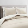 Full/Queen Soft Lightweight Reversible Quilted Comforter Set in White/Beige