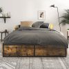 Full Metal Wood Platform Bed Frame with 4 Storage Drawers - 600 lbs Max Weight