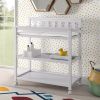 Modern White Baby's First 2 Shelf Changing Table with Wheels