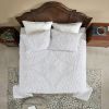 Full Size 100-Percent Cotton Chenille 3-Piece Coverlet Bedspread Set in White