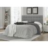 Full size Contemporary Button-Tufted Headboard in Grey Upholstered Fabric