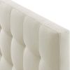 Full size Ivory Linen Fabric Upholstered Tufted Headboard