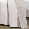 Full / Queen Grey Off-White 3 Piece Stripe Reversible Cotton Quilt Set