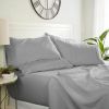 Full size Grey 6 Piece Wrinkle Resistant Microfiber Polyester Sheet Set