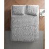 King Coastal Beach Embossed Starfish Seashell Seahorse Grey 3-Piece Quilt Set