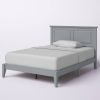 Full Traditional Solid Oak Wooden Platform Bed Frame with Headboard in Grey