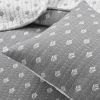 King size 3-Piece Reversible Cotton Yarn Woven Quilt Set in Grey and White