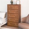 Modern 5-Drawer Bedroom Chest Dresser in Rustic Brown Wood Finish