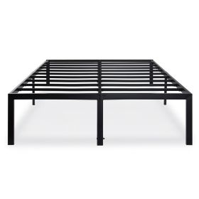 King 18-inch High Rise Heavy Duty Black Metal Platform Bed Frame