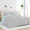 King/Cal King 3-Piece Microfiber Reversible Comforter Set Aqua Blue and Grey