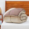 King All Seasons Beige/Brown Reversible Polyester Down Alternative Comforter