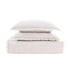 King White Farmhouse Microfiber Diamond Quilted Bedspread Set with Frayed Edges