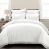 King size White 5-Piece Lightweight Polyester Comforter Set with Lace Trim