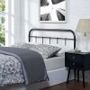 King size Vintage Dark Brown Metal Headboard with Rounded Corners