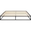 King size 10-inch Low Profile Modern Metal Wood Slat Platform Bed Frame