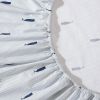 King size Coastal Beach 100-Percent Cotton Navy Blue White Stripe Sheet Set