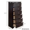 Modern Espresso 6 Drawer Tall Wood Dresser Chest