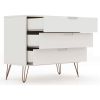 Modern Scandinavian Style Bedroom 3-Drawer Dresser in Off-White Finish