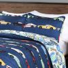 Twin Size Lightweight Navy Race Cars 2 Piece Quilt Set