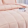 King Size Pink 3 Piece Microfiber Reversible Comforter Set