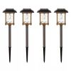 4 Pack - Bronze Gold Solar LED Light Set - Outdoor Path Yard Lighting