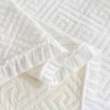 Queen size Ivory White Velvet Microfiber Polyester Reversible 3-Piece Quilt Set