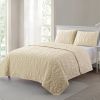 King size Coastal Beach Starfish Seashells Sea Horse Sand Tan 3-Piece Quilt Set