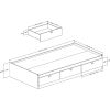 Twin size White Platform Bed for Kids Teens Adults with 3 Storage Drawers