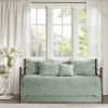 6-Piece Farmhouse Seafoam Green Daybed Cover Bedding Set with Scalloped Edges