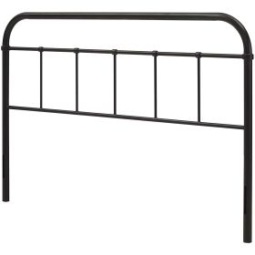 Full size Vintage Dark Brown Metal Headboard with Rounded Corners