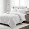 Twin/XL Size Microfiber Crinkled Texture 2 Piece Comforter Set White