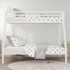 Twin over Full Modern Metal Bunk bed Frame in White with Ladder