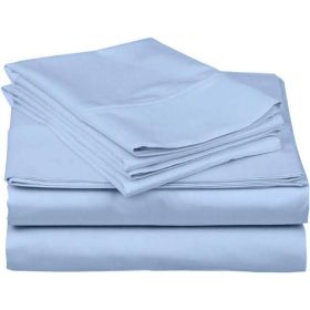 Twin Blue 100-Percent Egyptian Cotton 1000 Thread Count 3-Piece Sheet Set