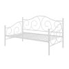 Twin White Metal Daybed with Scrolling Final Detailing - 400 lb Weight Limit