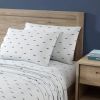 Twin size Coastal Beach 100-Percent Cotton Navy Blue White Stripe Sheet Set