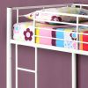 Twin over Twin Sturdy Steel Metal Bunk Bed in White Finish