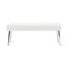 Mid-Century Modern End of Bed Bench with White PU Leather Seat and Tapered Legs